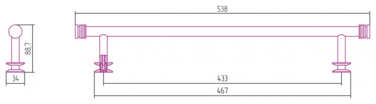 Полка прямая Сунержа 470 Состаренная латунь