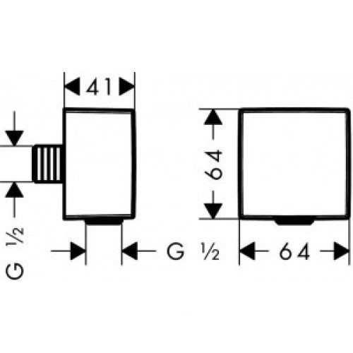 Шланговое подключение Hansgrohe Fixfit Square 26455000