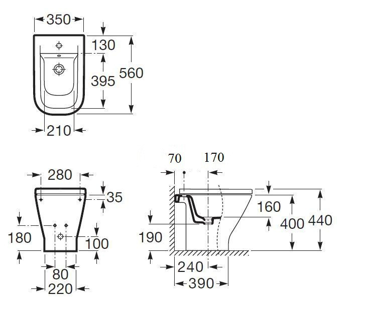 Биде Roca The Gap 357474000