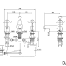 Смеситель - термостат для раковины на 3 отверстия с донным клапаном [CL29 BLA]