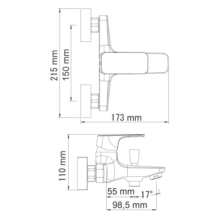 WasserKRAFT Salm 2701 Смеситель для ваннкороткиизливом
