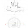 Точечный трап 100х100 мм Confluo Standard Vertical Dry,с сухим затвором, металл с перфорацией Tide (Волна),с рамкой PESTAN 13000069