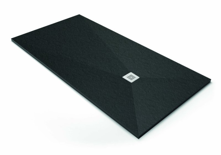 Поддон из акрона серия BASE фактура SLATE Cezares PLATO_BASE_NINETY_SLATE_CUAD_NEGRO_90x90