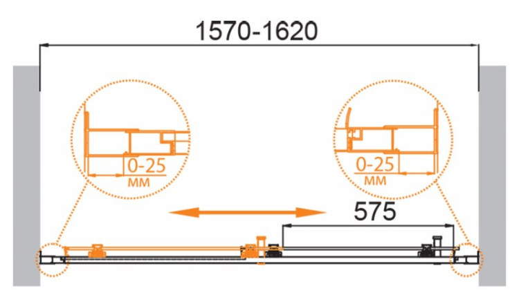 Душевая дверь в нишу MOLVENO-BF-1 Cezares MOLVENO-BF-1-150-C-BORO-IV