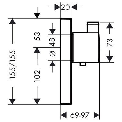 Смеситель для душа Hansgrohe Select 15761000 с термостатом