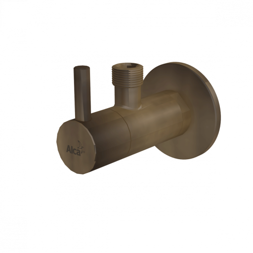 Угловой вентиль с фильтром 1/2&quot;×3/8&quot;, круглый, бронза-antic Alcadrain ARV001-ANTIC