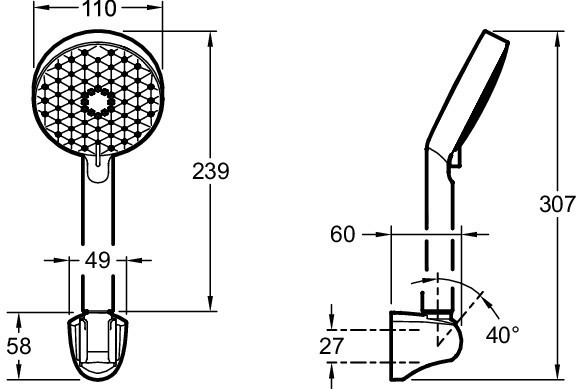 Душевой комплект с настенным держателем Jacob Delafon AWAKEN E76758-CP