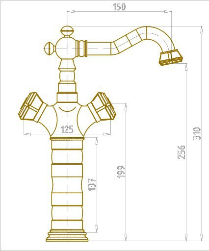 Смеситель для раковины Bronze de Luxe Royal 10219/1