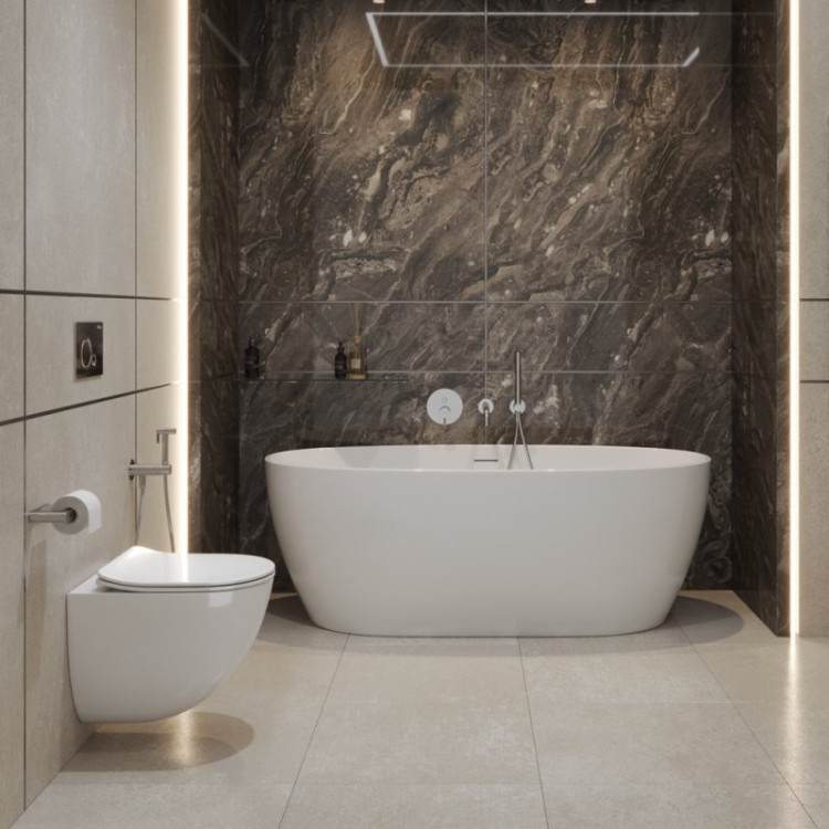 Унитаз подвесной безободковый, смыв TORNADO Cezares BB051CH-TOR-FC