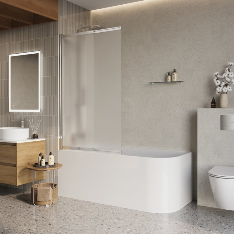 Душевая шторка на ванну BELBAGNO LUCE-VF-11 Cezares LUCE-VF-11-100/145-C-NERO