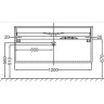 Тумба под раковину Jacob Delafon Vox 120 подвесная 2 ящика прямые ручки