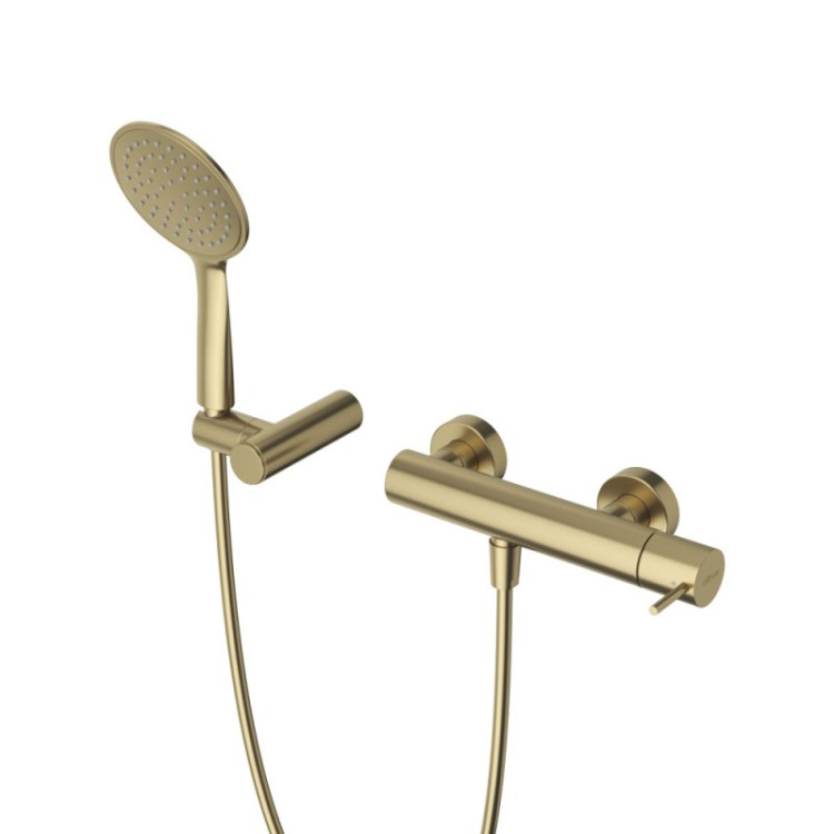 Смеситель для душа однорычажный в комплекте с ручным душем, шлангом и держателем c тонкой ручкой Cezares LEAF-D-L-MM