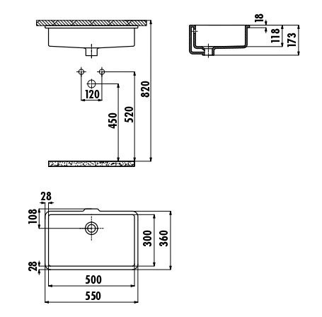 CREAVIT Раковина TP730 мебельная (30*50)