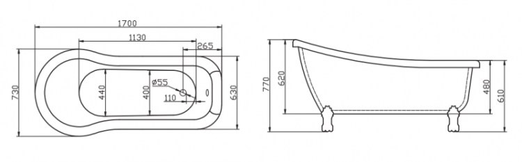 Ноги для ванны для ванны BelBagno BB-LEG-EAGLE-BRN