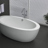 Отдельностоящая, овальная акриловая ванна в комплекте со сливом-переливом цвета хром BelBagno BB67-1700