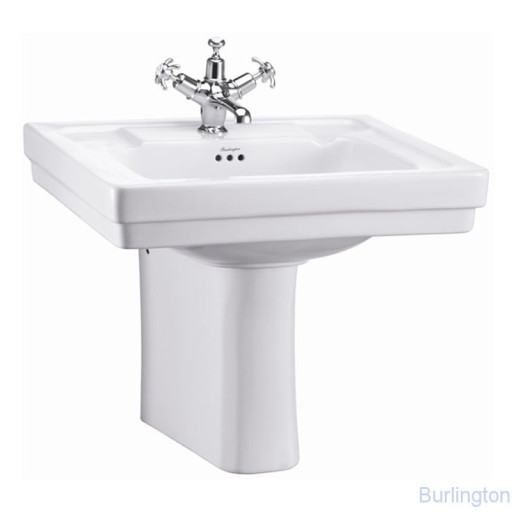 Раковина 58 см на 3 отверстия с полупьедесталом