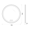 Зеркало с встроенным светильником и сенсорным выключателем 12W, 220-240V BelBagno SPC-RNG-600-LED-3000K-TCH