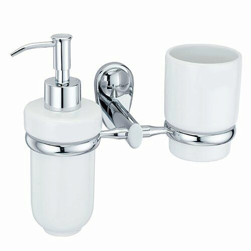 WasserKRAFT Аксесс Main K-9289C Держатель стакана и дозатора (блистер), КЕРАМИКА, хром, WasserKRAFT