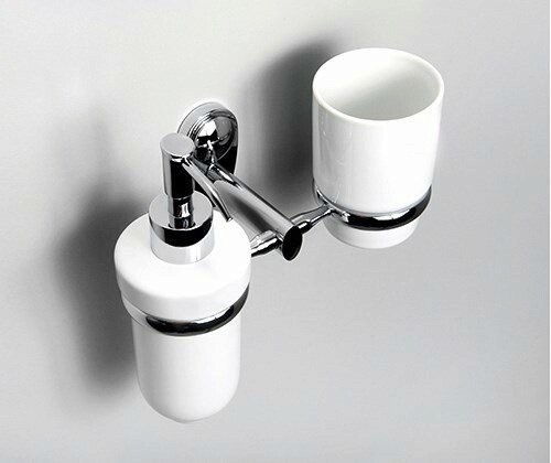 WasserKRAFT Аксесс Main K-9289C Держатель стакана и дозатора (блистер), КЕРАМИКА, хром, WasserKRAFT