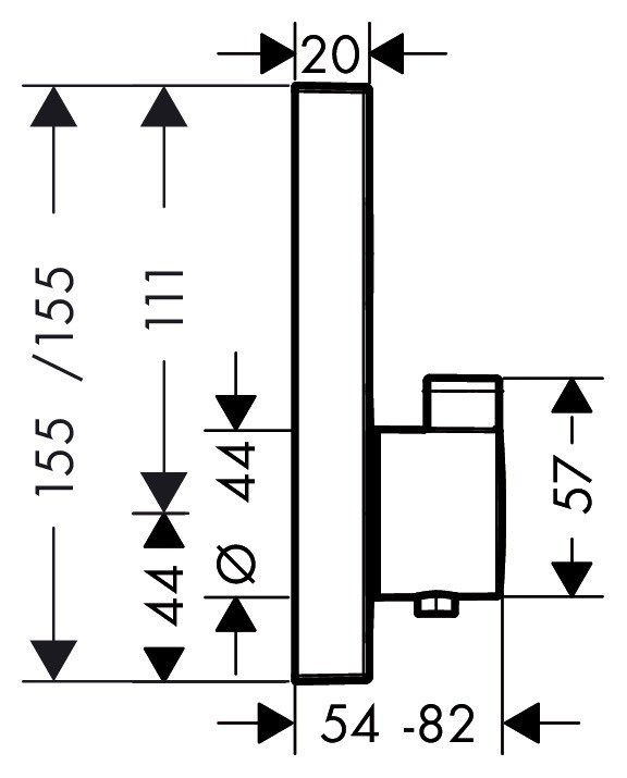Смеситель для душа Hansgrohe Select 15762000 с термостатом