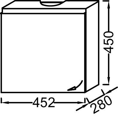 Мебель для умывальника 45 см, левосторонняя Jacob Delafon ODEON UP EB999G-E19