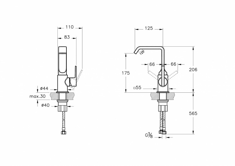 Смеситель Suit для раковины, хром