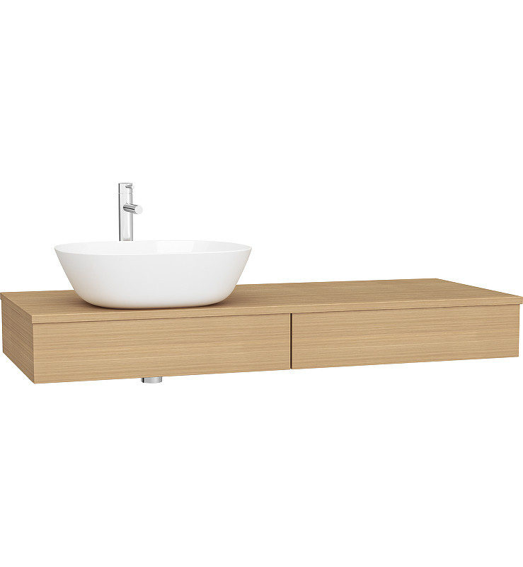 Модуль 120 см под раковину с ящиками, левосторонний, дуб