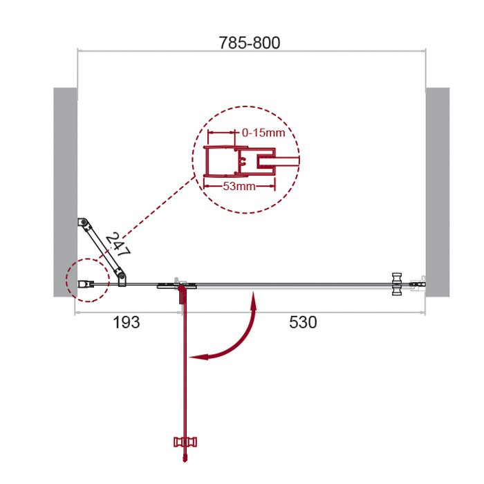 Душевая дверь в нишу BELBAGNO KRAFT-B-12 BelBagno KRAFT-B-12-60/20-C-Cr-L