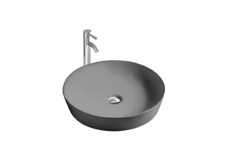 Раковина накладная для установки на столешницу Aquatek ЕВРОПА AQ5558-MG 415*415*135, матовый серый