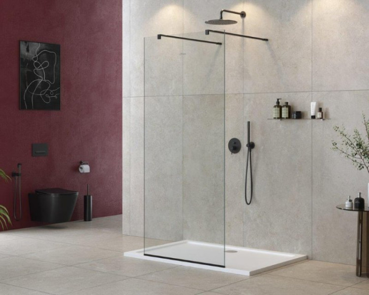 Душевая перегородка LIBERTA-L-2 Кронштейн 120 см Cezares LIBERTA-L-2-100-120-GR-NERO