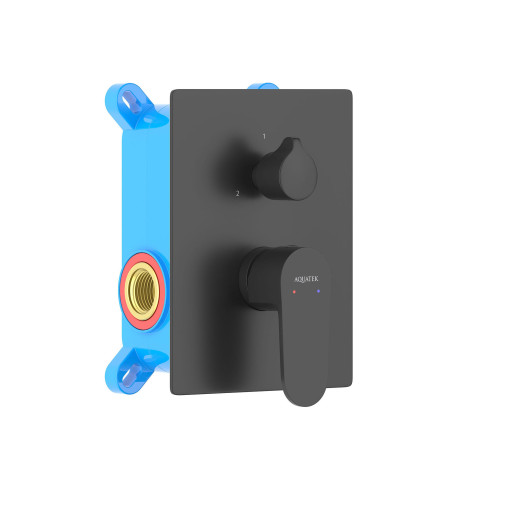 Смеситель для ванны (внешняя и скрытая часть) Aquatek, матовый черный AQ1246MB ОБЕРОН