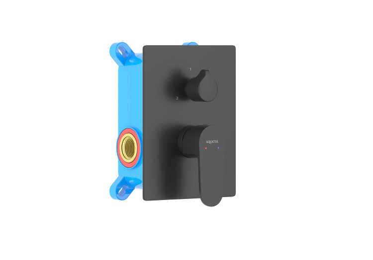 Смеситель для ванны (внешняя и скрытая часть) Aquatek, матовый черный AQ1246MB ОБЕРОН