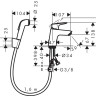 Смеситель для раковины Hansgrohe Logis 71290000 с гигиеническим душем