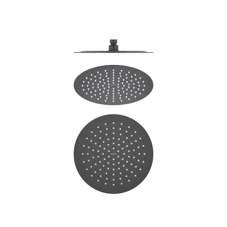 Круглый верхний душ 250*2 мм Aquatek, матовый черный AQ2073MB