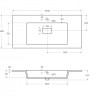 Раковина из искусственного мрамора 1000x480x110 Cezares CZR-1000/480-LV-MR-PRS