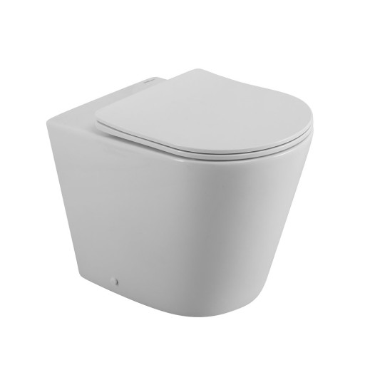 Унитаз приставной безободковый с сиденьем дюропласт soft close Cezares BB1003CBR/SC