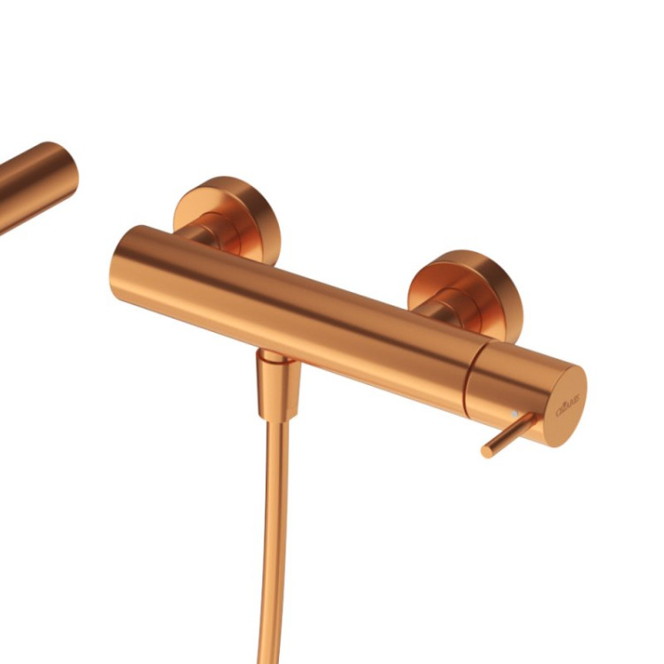 Смеситель для душа однорычажный в комплекте с ручным душем, шлангом и держателем c тонкой ручкой Cezares LEAF-D-L-PO