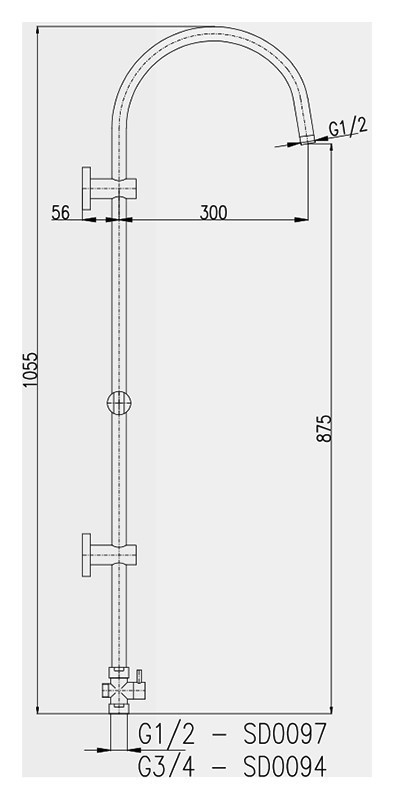 Душевая штанга Rav Slezak SD0097