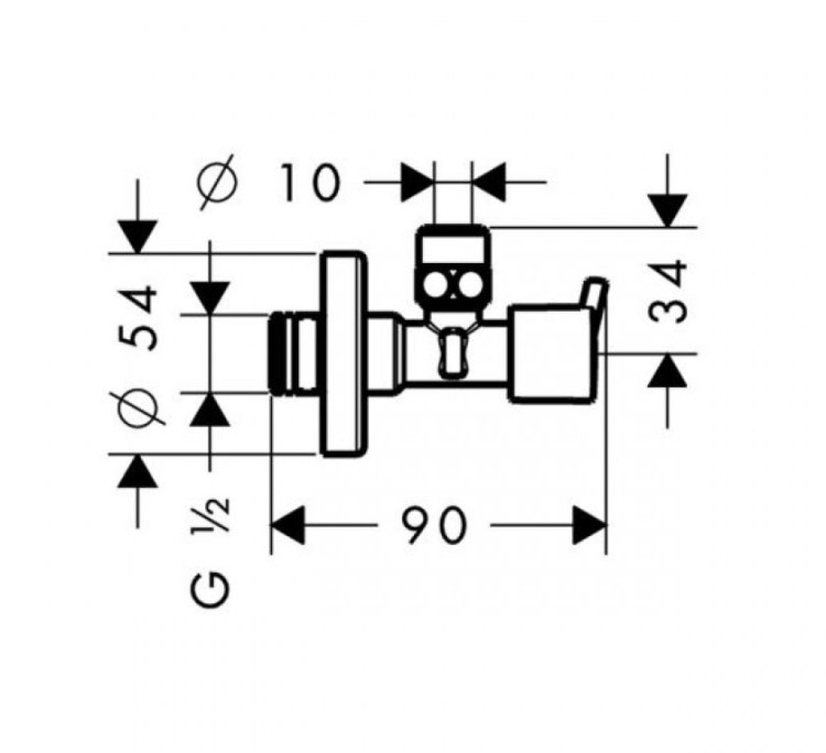 Запорный вентиль Hansgrohe S 13901000 угловой