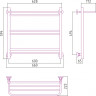 Полотенцесушитель водяной Стилье Версия-Н1 600х600 (Полка+1+2+2) П 16 Чёрный