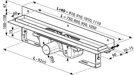 Душевой лоток Ravak Chrome OZW 85