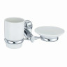 WasserKRAFT Аксесс Main K-9226C Держатель стакана и мыльницы, (блистер), КЕРАМИКА, хром, WasserKRAFT