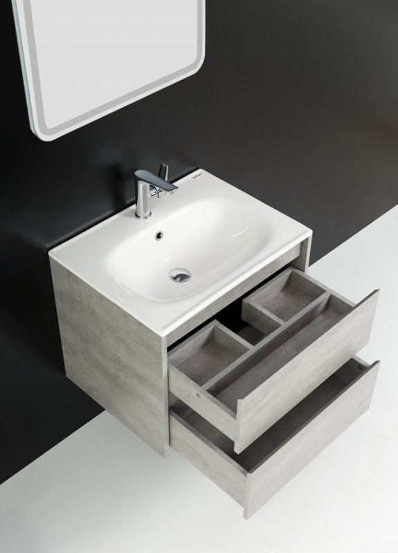 База под раковину подвесная с двумя выкатными ящиками BelBagno KRAFT-600-2C-SO-PP