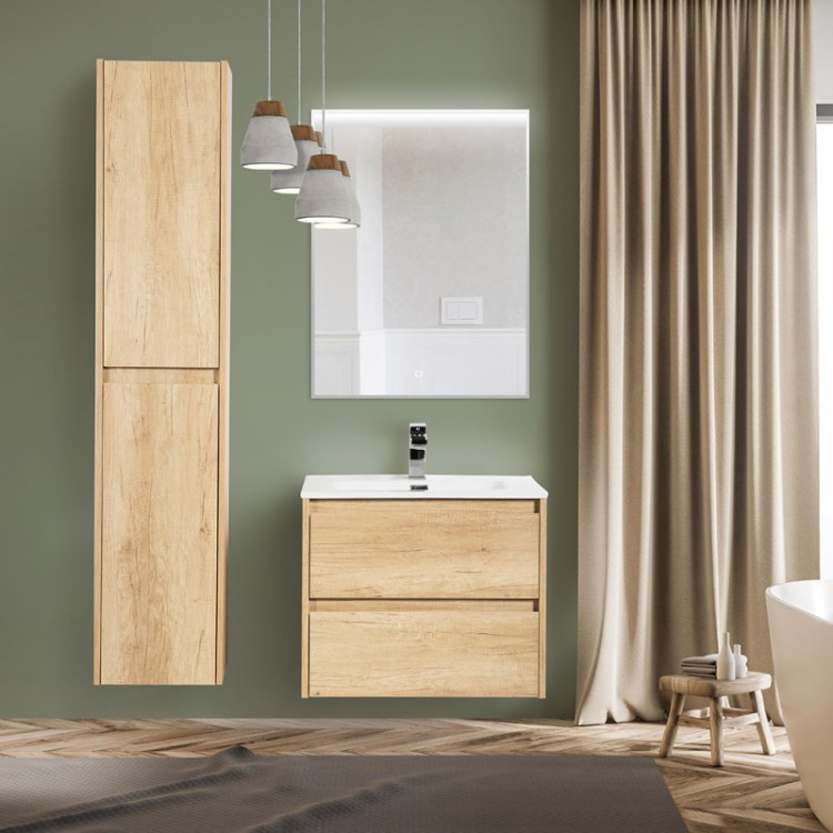 База под раковину подвесная с двумя выкатными ящиками BelBagno KRAFT-600-2C-SO-PP