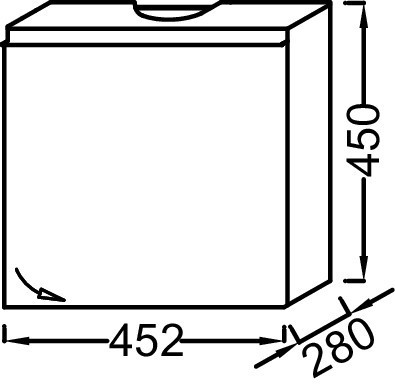 Мебель для умывальника 45 см, правосторонняя Jacob Delafon ODEON UP EB999D-E19