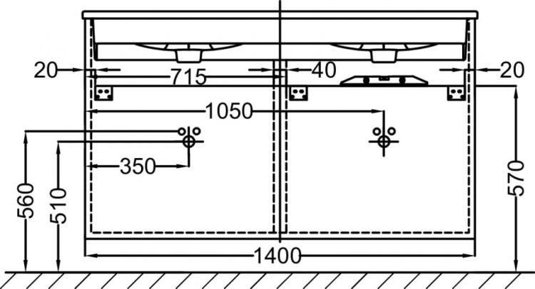 Мебель для раковины-столешницы 140 см, белый блестящий Jacob Delafon VOX EB2040-RA-N18