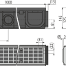 Дренажный канал 100 мм с пластиковой рамой и оцинкованной решеткой B125 Alcadrain AVZ102-R103