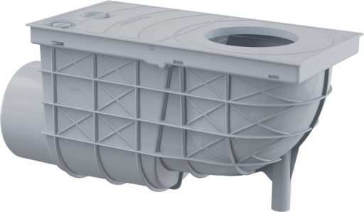 Ливнеотвод 300×155/110 мм, сток – боковой, серый Alcadrain AGV3S