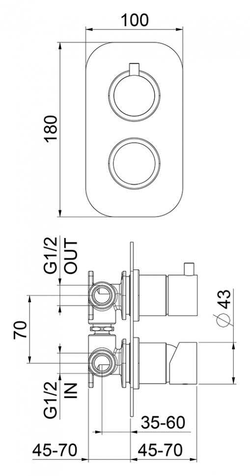 Смеситель для душа Webert One-B NB860101