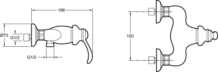 Настенный смеситель для душа Jacob Delafon FAIRFAX E71095-CP